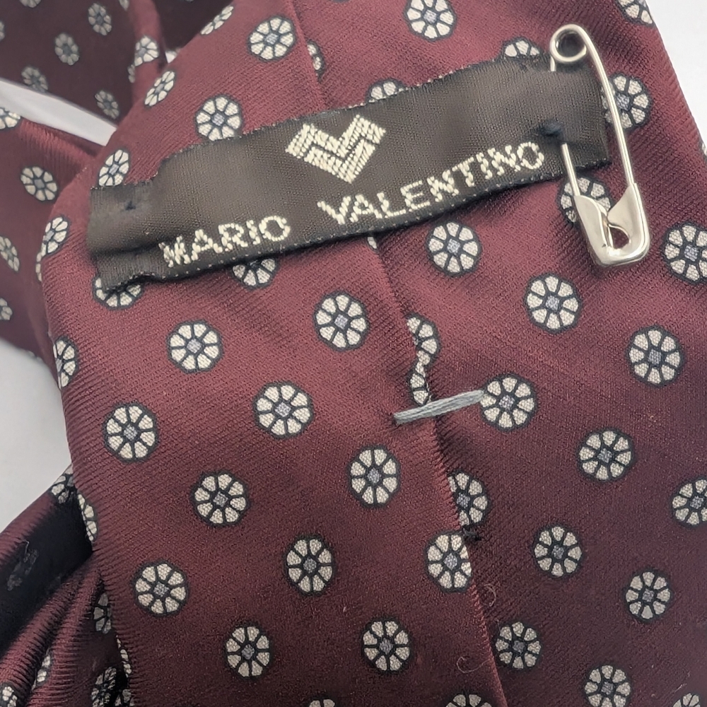 Mario Valentino Maroon Floral Tie